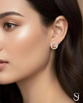 Botanical Halo Stud Earrings – 925 Sterling Silver