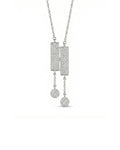 Art Deco Dual-Bar Lariat Necklace – 925 Sterling Silver