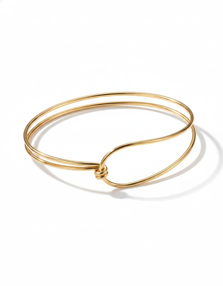 Infinity Knot Minimalist Bangle – 925 Sterling Silver