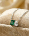 Emerald & Pear Brilliance Pendant – 925 Sterling Silver