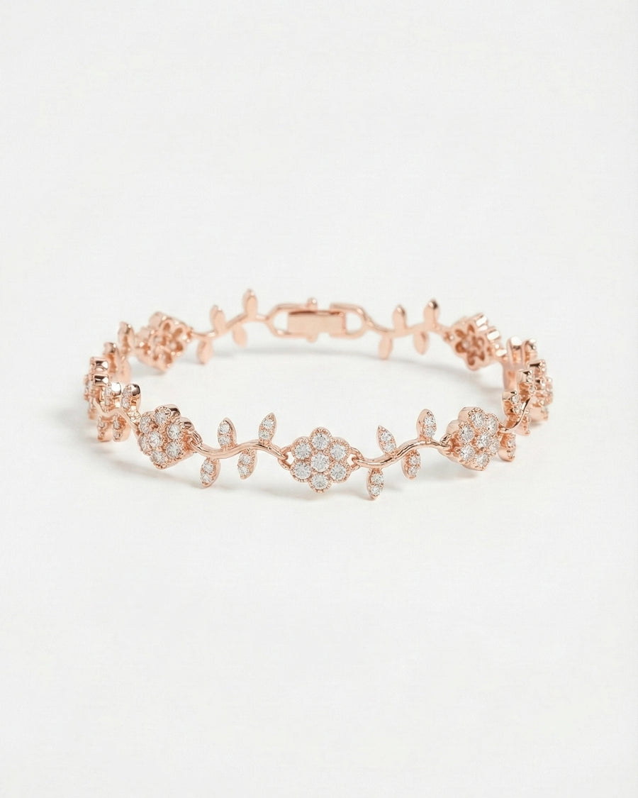 Golden Blossom Vine Bracelet – 925 Sterling Silver