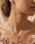 Silvonar 925 Sterling Silver Jewelry Set – [Golden Trinity Clover & Heart Design]
