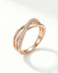 Infinity Cross Pavé Adjustable Band – 925 Sterling Silver
