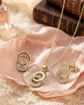 Silvonar 925 Sterling Silver Jewelry Set – [Interlocking Eternal Circles Design]