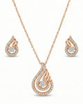 Silvonar 925 Sterling Silver Jewelry Set – [Celestial Teardrop & Swirling Halo Design]