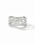 Eternal Brilliance Cross-Path Solitaire Ring – 925 Sterling Silver