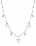 Celestial Stardust Station Necklace – 925 Sterling Silver
