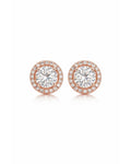 Brilliant Halo Solitaire Stud Earrings – 925 Sterling Silver