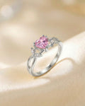 Radiant Heart Bloom Solitaire Ring – 925 Sterling Silver