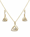 Silvonar 925 Sterling Silver Jewelry Set – [Dainty Geometric Triangle Halo Design]