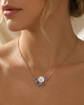 Blooming Pearl & Tanzanite Azure Necklace – 925 Sterling Silver