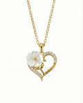 Blooming Heart Pearl Necklace – 925 Sterling Silver
