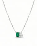 Emerald & Pear Brilliance Pendant – 925 Sterling Silver
