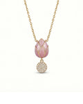 Graceful Tulip Bloom Enamel Necklace – 925 Sterling Silver