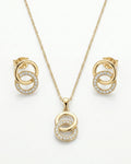 Silvonar 925 Sterling Silver Jewelry Set – [Interlocking Eternal Circles Design]