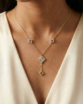 Imperial Geometric Diamond-Drop Necklace – 925 Sterling Silver