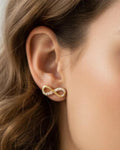 Eternal Infinity Pave Stud Earrings – 925 Sterling Silver