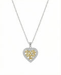 Golden Radiance Heart Mosaic Necklace – 925 Sterling Silver