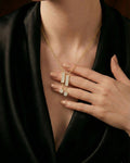 Art Deco Dual-Bar Lariat Necklace – 925 Sterling Silver