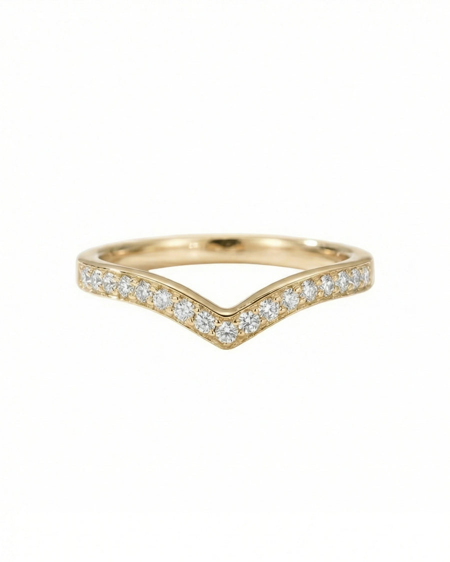 Glistening Wishbone V-Band – 925 Sterling Silver
