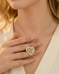 Golden Radiance Heart Mosaic Necklace – 925 Sterling Silver