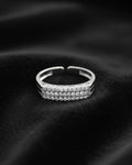 Triple-Row Pavé Grand Statement Band – 925 Sterling Silver