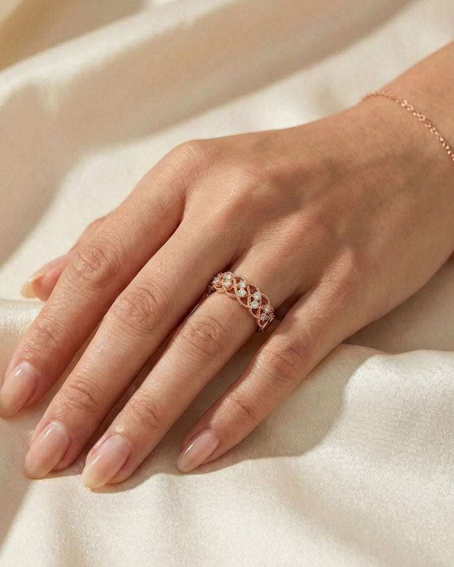Ethereal Lace Pavé Band – 925 Sterling Silver