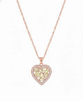 Golden Radiance Heart Mosaic Necklace – 925 Sterling Silver