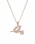 Divine Krishna Flute & Peacock Feather Necklace – 925 Sterling Silver Zircon Pendant