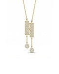Art Deco Dual-Bar Lariat Necklace – 925 Sterling Silver