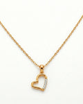 Graceful Open Heart Solitaire Necklace – 925 Sterling Silver