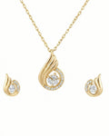 Silvonar 925 Sterling Silver Graceful Teardrop & Marquise Crystal Jewelry Set – Pendant Necklace and Earrings