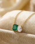 Emerald & Pear Brilliance Pendant – 925 Sterling Silver