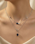 Azure Serenity Double-Layer Necklace – 925 Sterling Silver