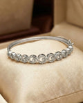 Imperial Crescent Halo Bangle – 925 Sterling Silver