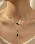 Azure Serenity Double-Layer Necklace – 925 Sterling Silver
