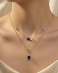 Azure Serenity Double-Layer Necklace – 925 Sterling Silver