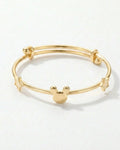 Silvonar 925 Sterling Silver Kids' Bangle – [Magic Mouse & Stars Adjustable Design]