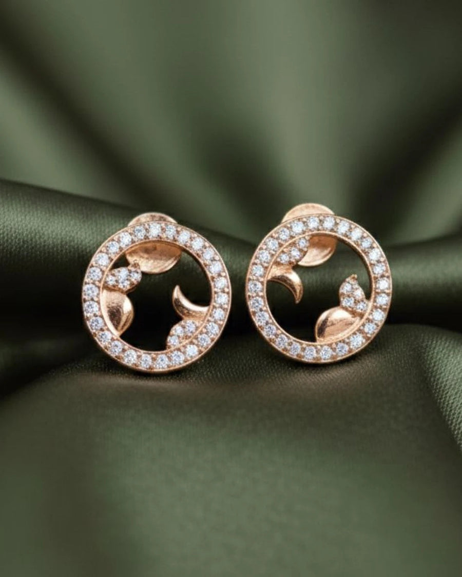 Botanical Halo Stud Earrings – 925 Sterling Silver