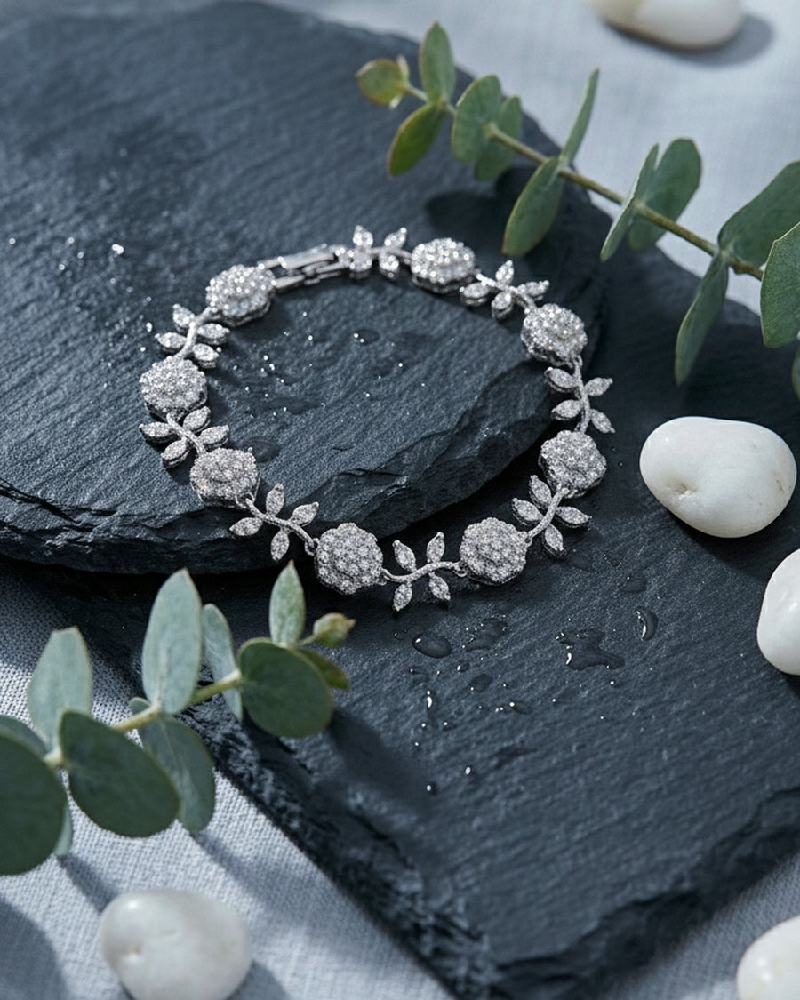 Golden Blossom Vine Bracelet – 925 Sterling Silver