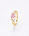 Radiant Heart Bloom Solitaire Ring – 925 Sterling Silver