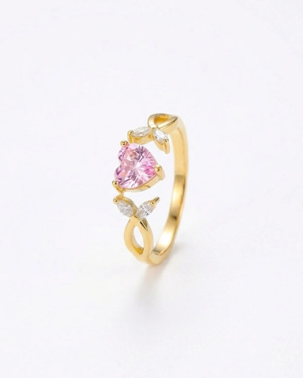 Radiant Heart Bloom Solitaire Ring – 925 Sterling Silver