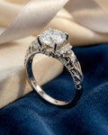 Ethereal Lace Pavé Solitaire Ring – 925 Sterling Silver
