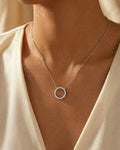 Ethereal Halo Circle Necklace – 925 Sterling Silver
