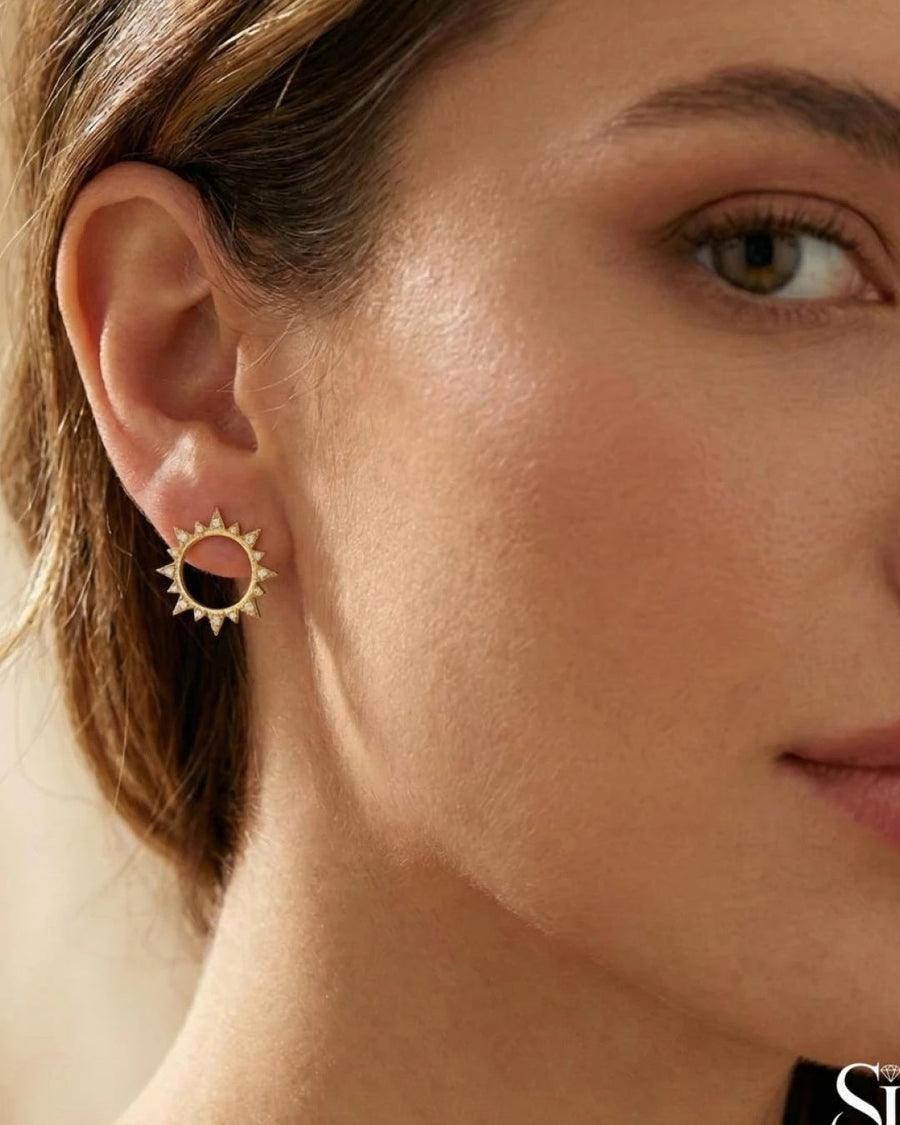 Radiant Solstice Stud Earrings – 925 Sterling Silver