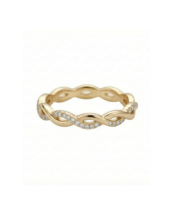 Infinity Weaver Pavé Band – 925 Sterling Silver