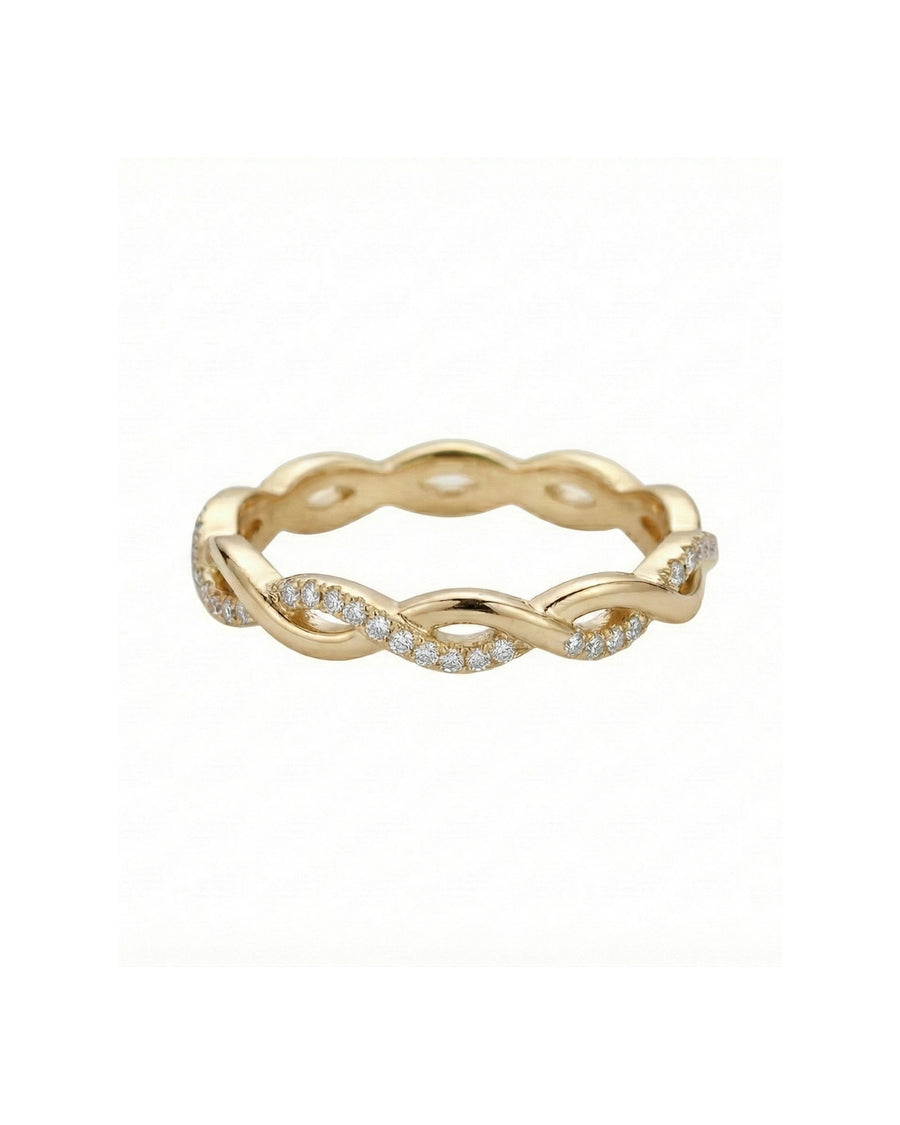 Infinity Weaver Pavé Band – 925 Sterling Silver