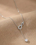 Eternal Infinity Heart Drop Necklace – 925 Sterling Silver