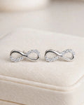 Eternal Infinity Pave Stud Earrings – 925 Sterling Silver