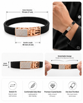 Silvonar Stretch-Fit Black Link Bracelet with Rose Gold Crystal Buckle | Premium Men’s Bracelet